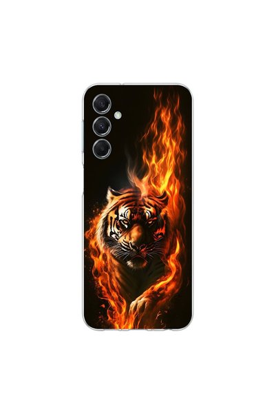PPKin Samsung Galaxy M34 Compatible Tiger Design Transparent Case