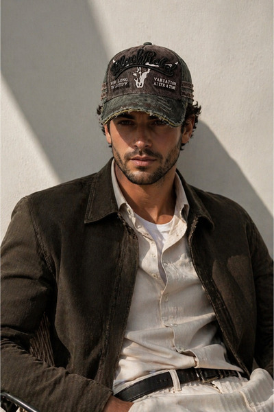 HatClub Exclusive Unisex Vintage Vintage Hat Black Rebel Embroidered Adjustab...