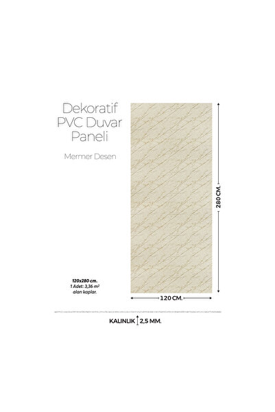 Brano 120 Cm x 280 Cm Duvar Paneli,salon,duvar,tv Ünitesi-Bej Mermer Desen