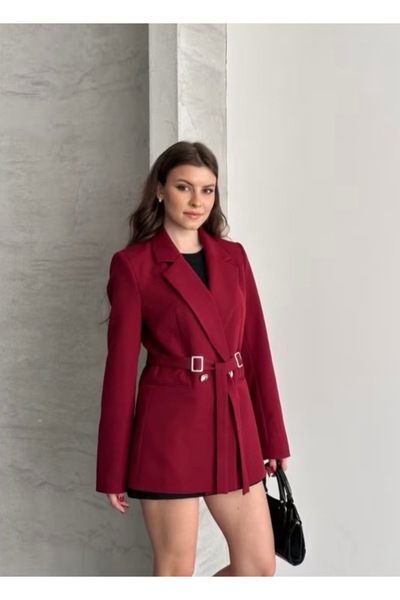BS Kemer Detaylı Kadın Blazer Ceket Şık ve Modern Tasarım