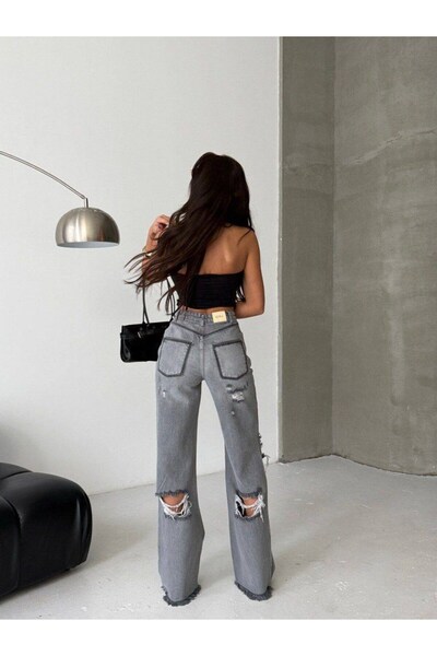 HerTon Blugi de damă cu talie înaltă și picior larg - Pantaloni din denim 100...