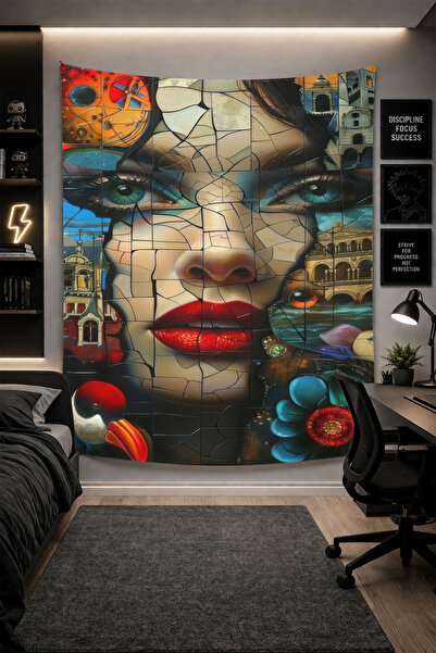 THEMODERNHANE Ύφασμα με μοντέρνο σχέδιο για τοίχο Αισθητική διακόσμηση κρεβατ...