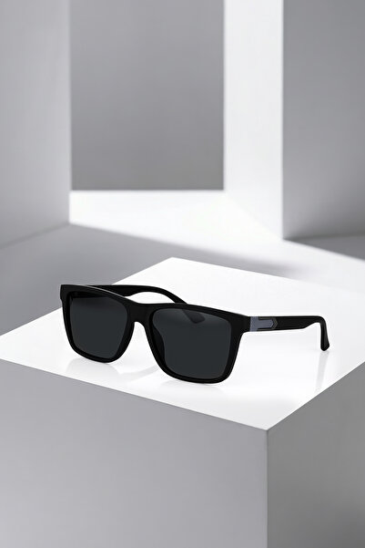 Polo Air Polarized Rectangular Frame Men Sunglasses Matte Black Grey Color Pl...