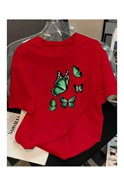 ZİYMO Men's T-Shirt with Butterfly Print