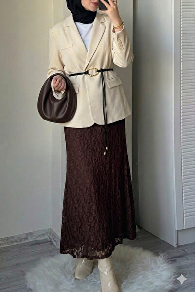 CNG MODA Δαντελένια φούστα με επένδυση τύπου χιτζάμπ