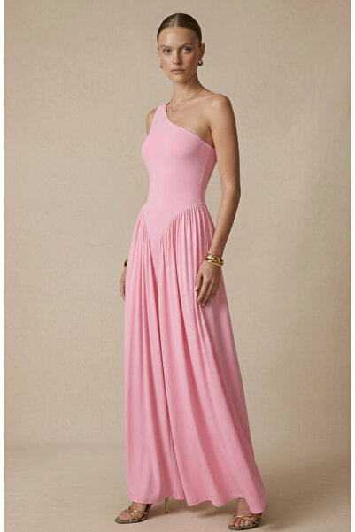 JOAQUIM Rose maxi elbise • tek omuz elbise