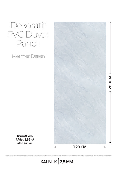 Brano 120 Cm x 280 Cm Duvar Paneli,salon,duvar,tv Ünitesi-Açık Yeşil Mermer D...