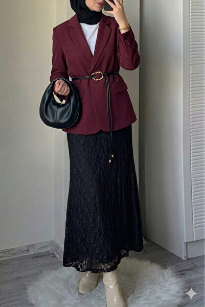 CNG MODA Δαντελένια φούστα με επένδυση τύπου χιτζάμπ