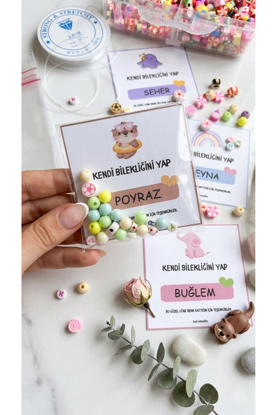 ZaiStudio Kişiye Özel Kendin Yap Hediyelik Bileklik Seti 5 Adet