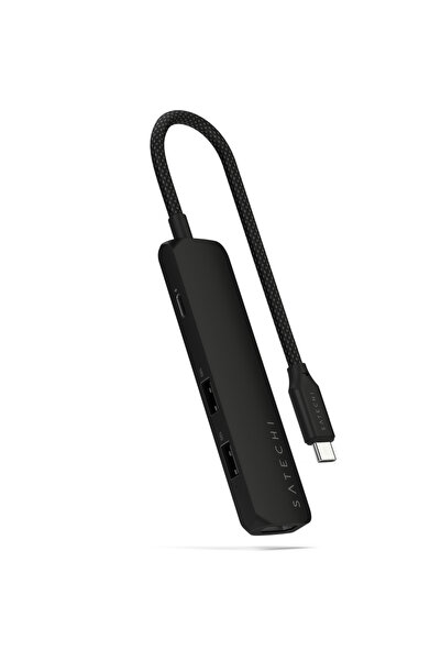Satechi HUB USB Slim ST-P4SK 4-in-1, USB-C, HDMI 4K, Negru