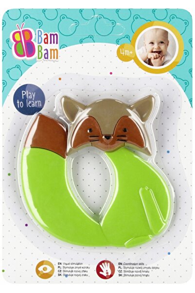 Bambam Jucarie pentru dentitie, BamBam, Vulpe, Verde
