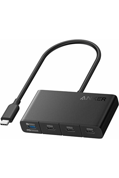Anker Hub USB-C 4-in-1, 4x USB-C, 10Gbps, 100W Max PD-in, Negru