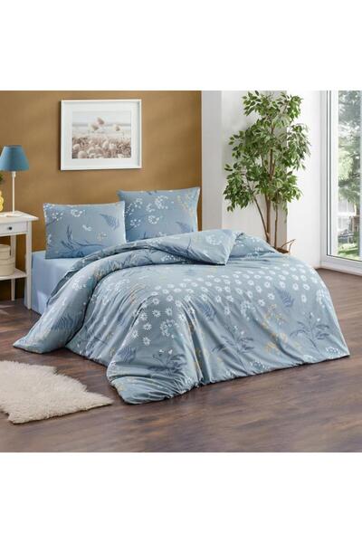 Kristal Σετ Παπλωματοθήκης Διπλού Μεγέθους Ranforce Daisy Indigo