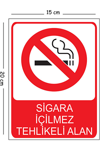 Mayeka Metal Sigara İçilmez Tehlikeli Alan 15x20 cm Uyarı İş Güvenliği Levhası