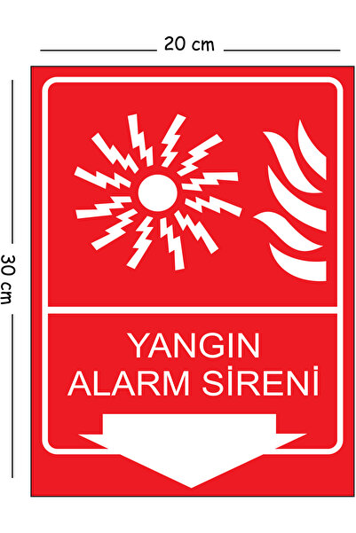 Mayeka Metal Fire Alarm Siren 20X30 cm A4 Warning Business Safety Sign