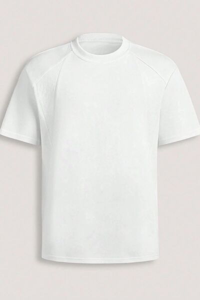 GENIUS STORE Erkek Tişört Basic Bisiklet Yaka Tişört Rahat Kesim Dökümlü Günlük Spor Tshirt