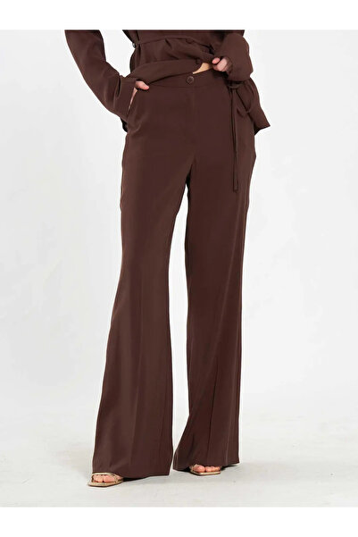 Caddebostan Moda Γυναικείο παντελόνι με ψηλή μέση και ίσια γραμμή, με ζώνη, φ...