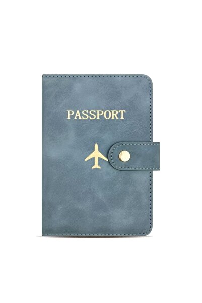 Beypa Ticaret Pasaport Kılıfı Uçak Desenli Çıtçıt Kapatmalı
