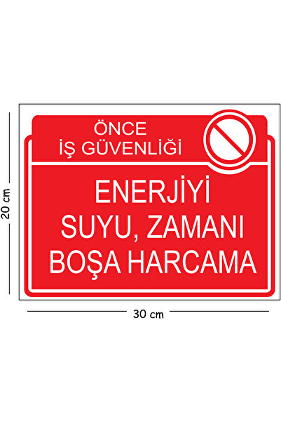 Mayeka Metal Energy Water Time Wasted Sign 20X30 cm A4 Warning Work Safety Sign