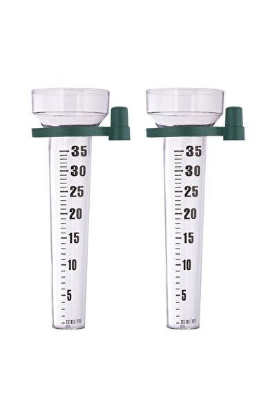 Relaxdays Set de 2 pluviometre cu suport de grădină, 35mm/m², plastic