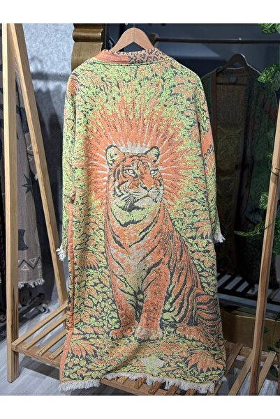 Befera Design Kimono din muselină 100% bumbac, cu model tigru, halat de baie ...