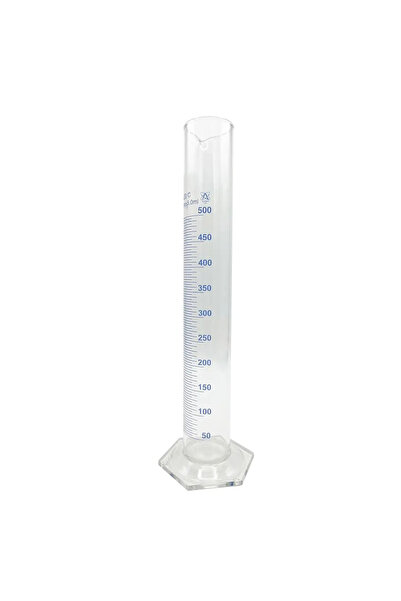 Alze Kimya Hobi Cam Mezür (Dereceli Silindir) - Boyut Seçenekleri İle - 500 ml