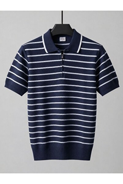 zs zaos fashion Tricou pentru bărbați, cu textură, în dungi, din poloyaka, cu...