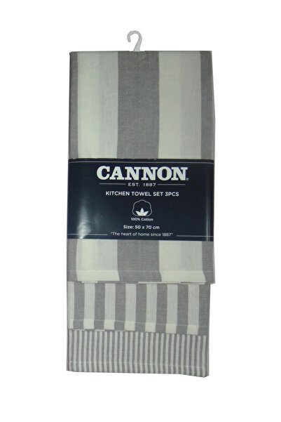Cannon 3-Piece Kitchen Towel Set 50X70Cm Grey White