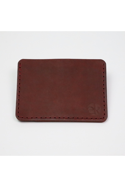 ELYK Creation Portcard Minimalist din Piele Naturală , personalizabil, Duma, Grena