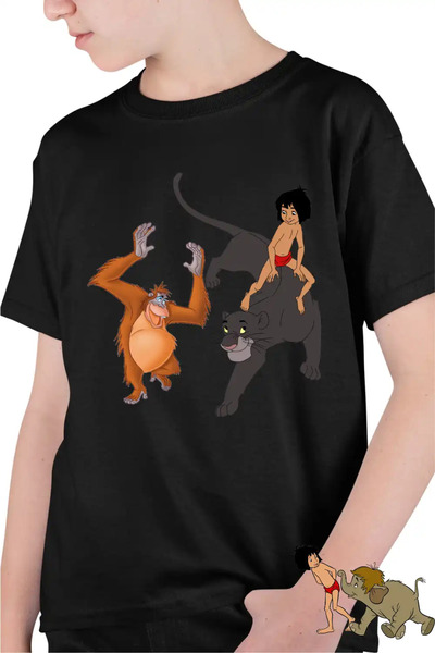 OEM Tricou Copii Baieti Cartea Junglei Bagheera Mowgli King Louie