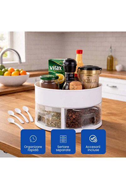 OEM Organizator Rotativ, pentru Bucatarie, Sertare de Conente si Lingurite de...
