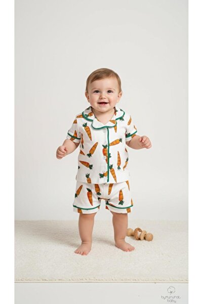 Leyla kidss Havuç Desenli Pijama Takımı