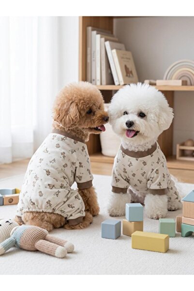 Kemique Breeds & Friends Penye Köpek Tulumu | Desenli Köpek Pijaması | Küçük ...