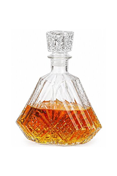 PUFO Κομψή πυραμιδοειδής φιάλη για ποτό, λικέρ ή ουίσκι, 750 ml, διαφανής – ε...