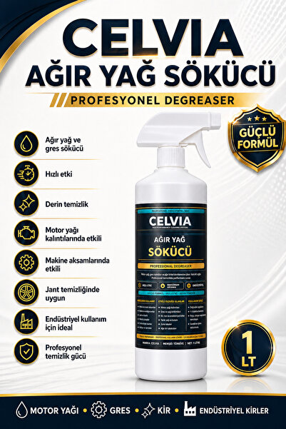 CELVIA Temizlik Ağır Yağ Sökücü Profesyonel Degreaser 1 Lt Motor Yağı, Gres, ...