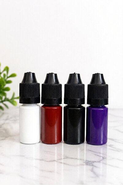 mh toys Epoksi Sıvı Pigment Seti Opak 4 Renk x 13 Gr Beyaz/Kiremit/Siyah/Mor