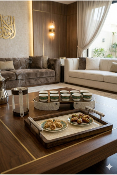 Generic Integrated Serving Tray Set with Coffee Cup Holder and Incense Burner...