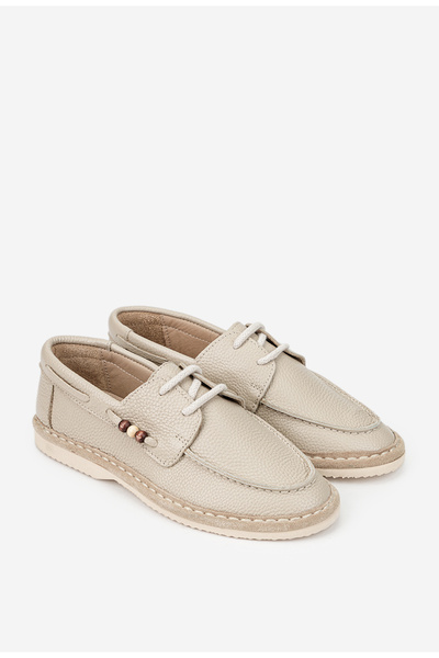 Dasha Women's beige textured Leather shoes