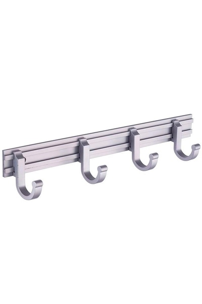 PUFO Κρεμάστρα αλουμινίου με 4 γάντζους για την κουζίνα – Θήκη για σκεύη, πετ...