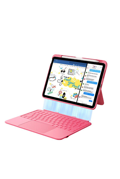 PrimeTAB Apple iPad 2022 10.9 (10.nesil) Flex Klavyeli Tablet Kılıfı - Koyu Gri