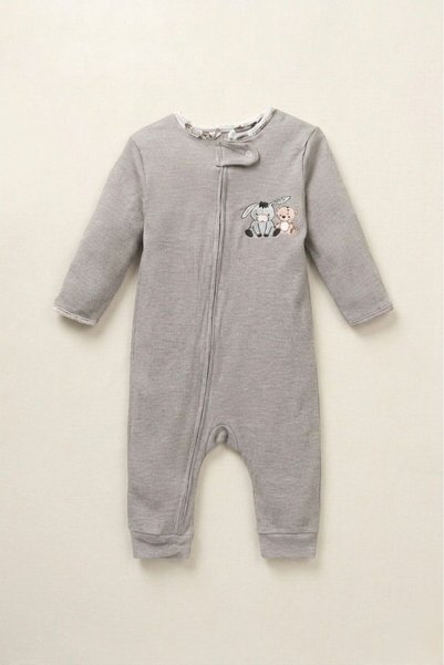 Mielco Baby Store 100% Cotton Unisex Baby 3-Piece Jumpsuit Set Without Booties with Cute Friends Pattern