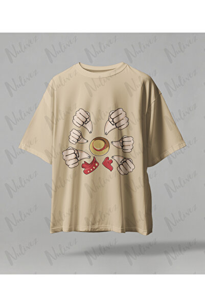 Nulivez One Piece Luffy Anime Printed Oversize Unisex T-Shirt Japanese Anime ...