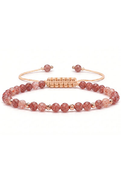 MANAVA Brățară cu 6 bile de Aur 14k și Cuarț Cherry