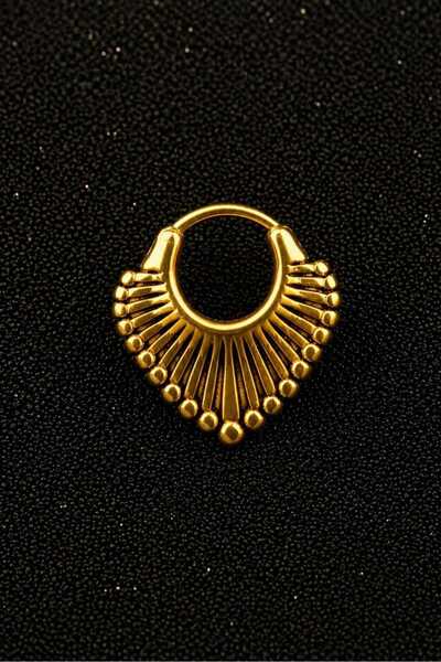 ömay takı Mod V 8mm 316 l Cerrahi Çelik gold Kilitli Halka Küpe