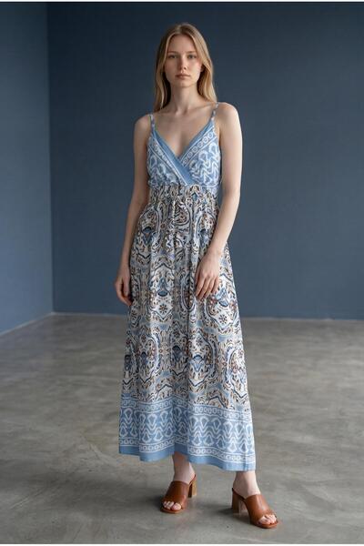 NAVY Waist-Tie Dress with Elastic Straps on the Back