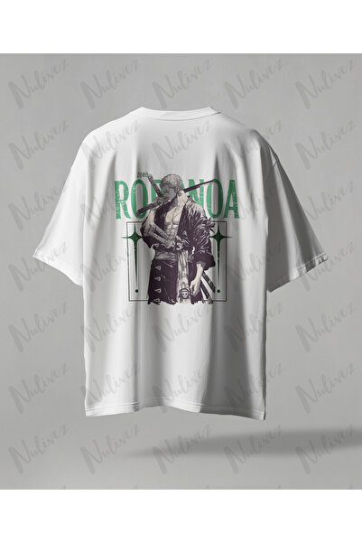 Nulivez Roronoa Zoro Anime Printed Oversize Unisex T-Shirt One Piece Streetwe...
