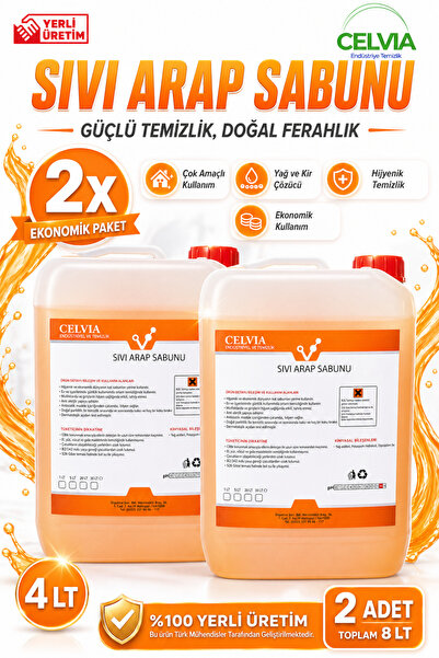 CELVIA Temizlik Sıvı Arap Sabunu 2x4 (8kg)