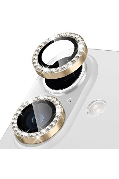 Orso Lens Camera Tempered Glass Gold Diamonds iPhone 17/16/16 Plus