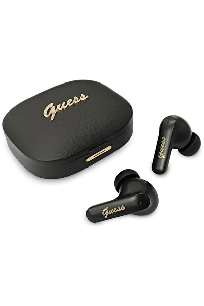 Guess TWS Bluetooth In-Ear Earbuds Script Metal Logo Black