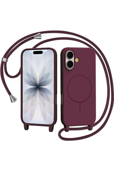 Orso Θήκη Μαλακή με Κορδόνι Magsafe Χρώμα Κρασιού για iPhone 16